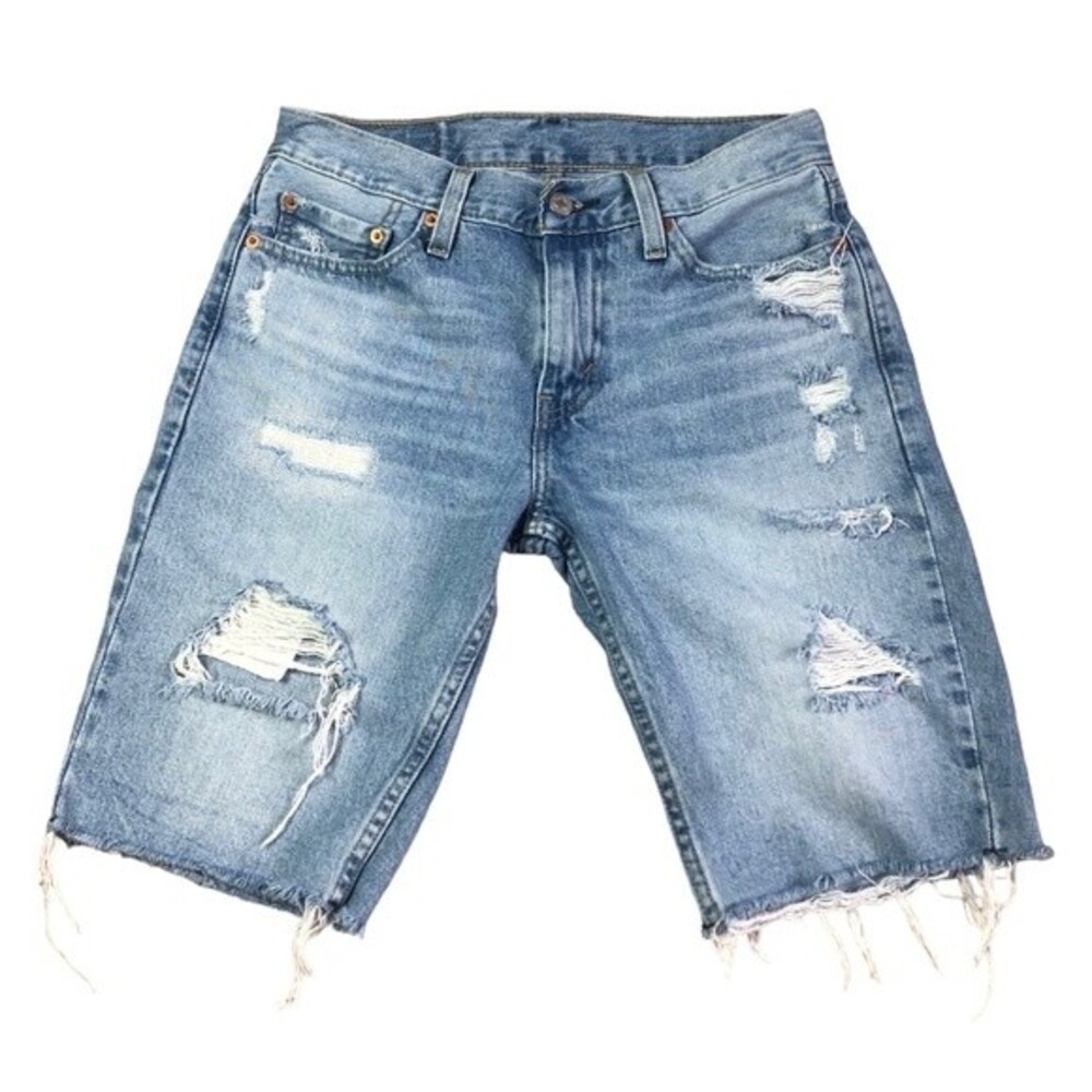 Levi’s 511 Unisex Slim Fit Distressed Cut Off Hem Bermuda Shorts